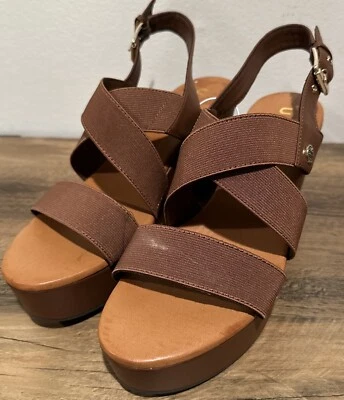 UNISA WOMENS WEDGES SHOE SIZE 8.5 COLOR BROWN - Image 1 of 4
