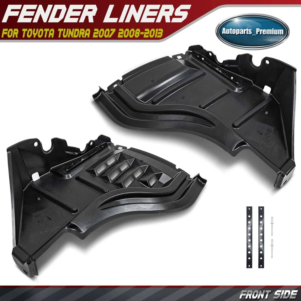 2x Forros de guardabarros interiores delanteros con parachoques de acero para Toyota Tundra 2007-2013 Foto 1 de 4