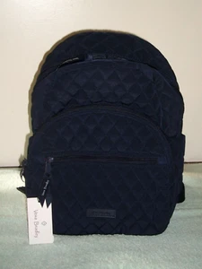 New Vera Bradley Essential Compact Backpack Classic Navy Microfiber SMALL - Picture 1 of 8