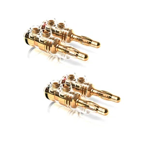 VIABLUE Ts Banana Jack Lamella 24k High-End 2 Pair Banana Screw-In Ver - Zdjęcie 1 z 3
