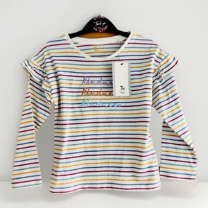 NEW Girl t-shirt 3 years Girls Top T Shirt 2-3 Years White Cotton TU Clothes - Picture 1 of 7