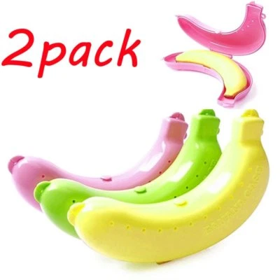 2/3 Stück Banane Etui Brotdose Schutz Behälter Halter Träger Aufbewahrung Outdoor - Bild 1 von 4