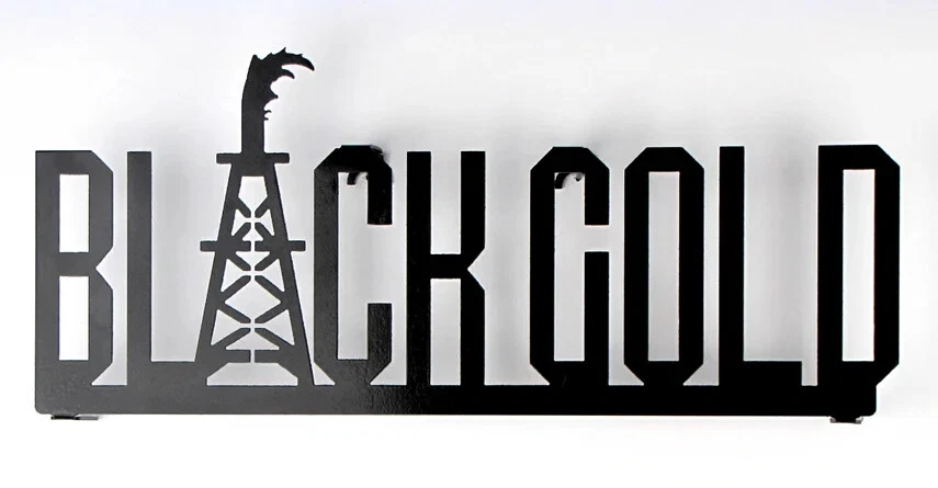 Letrero de metal de pared o escritorio dorado negro - negro Foto 1 de 1