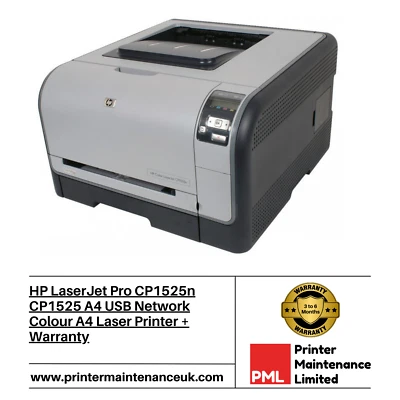 HP LaserJet Pro CP1525N CP1525 A4 USB Network Colour A4 Laser Printer + Warranty - Image 1 of 2