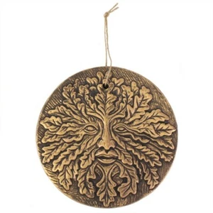 New Lisa Parker Terracotta Wiccan Celtic God Greenman Hanging Wall Plaque ❤️m9 - Picture 1 of 1