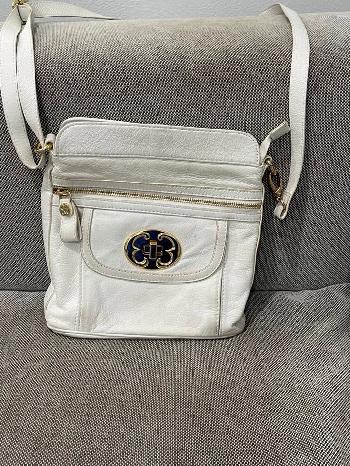 Bolso Bandolera Bolso Mensajero Emma Fox Color Crema/Marfil Blanco Cuero Foto 1 de 4