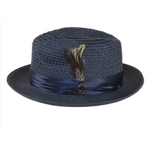 Sombrero estilo paja trenzado primavera verano para hombre de BRUNO CAPELO JULIAN JU907 azul marino - Imagen 1 de 12
