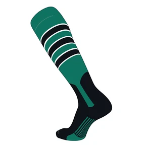 TCK Elite Baseball Knee High Stirrup Socks (D, 7in) Teal, White, Black, Black - Picture 1 of 1