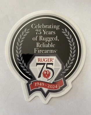 Genuine OEM Ruger 75th Anniversary Round Sticker Logo Decal 4 Inch 1949 Diamond - Image 1 of 3