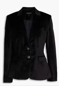 Blazer in velluto misto cotone nero taglia 6 nuovo senza etichette RAG & BONE - Foto 1 di 4