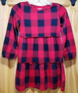 Girls Old Navy Long Sleeve Dress RED Buffalo Check Plaid Size S (6-7) - Picture 1 of 12