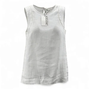 M&S JAEGER Pure Linen Lace Insert Vest Top RRP £79.00 - Picture 1 of 4