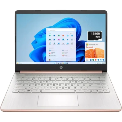 New HP Laptop 14" HD Intel Celeron N4120 8GB 128GB eMMC +MicroSD Office 365 Gold - Image 1 of 4