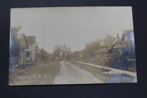 Ulster, Pennsylvania Residences Street Scene Real Photo Postcard 1909 RPPC PA - Picture 1 of 4