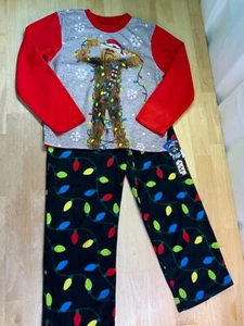 New Boy's Star Wars Christmas PJ Set has Chewbacca Wrapped Up in Lights—Funny!!* - Picture 1 of 3