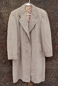 Vintage Distressed Columbo's Favorite CLIPPER CRAFT Beige Wool Overcoat - Picture 1 of 9