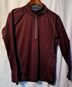 Mizuno performance 1/2 Zip up Jacket Women Size S 42 Chest Maroon Gray Runner - Picture 1 of 9