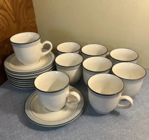 Set of 9 Crowning Fashion Dinnerware Haviland cups & Saucers, Stoneware - Picture 1 of 7