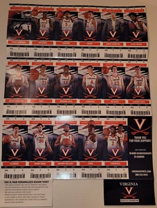 Virginia Cavaliers 2019-2020 Basketball Season Ticket Sheet Stubs UVA - Picture 1 of 6