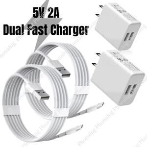 USB Fast Charger Block Dual Port Power Adapter Cube For iPhone 14 13 12 11 8 7 6 - Picture 1 of 17