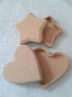 MDF Wooden Shape to decorate/ Plain Wooden Box Heart Star/ Trinket Wooden Box