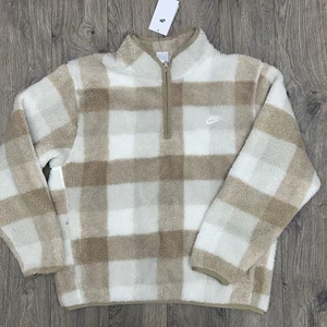Giacca Pile Nike 1/2 Zip Taglia XL Uomo Marrone Beige Pullover Invernale - Foto 1 di 11