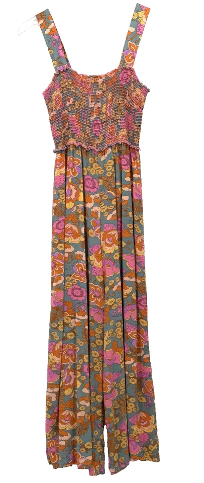 Mono Natural Life Sedona Talla S Floral Pierna Ancha Boho Calado Gris Rosa Foto 1 de 4