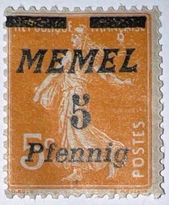 Travelstamps: Germany France Memel Stamps 3 Mark on 5c, Mint MNH OG - Image 1 of 4