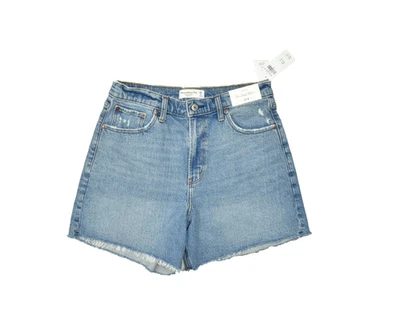 Abercrombie & Fitch Mujer The Dad Corto Tiro Alto Azul Denim Talla 29 Algodón Nuevo con Etiquetas Foto 1 de 4