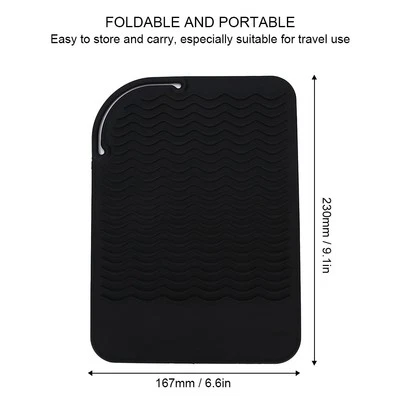 (black)Heat Resistant Cover Wrap Travel Silicone Heat Resistant Mat For Easy - Image 1 of 4