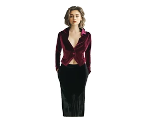 Bäres Blazer Edwardian Gothic Victorian Velvet Cuff Sleeves Bordeauxgr. 36/38 - Picture 1 of 3