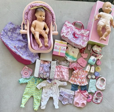 American Girl Bitty Baby Lot – 2 Dolls, Clothes, Accessories, Bag & Carrier - Image 1 of 4