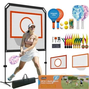 Gioco di Paddle da Interno con Rete - Tutto in Uno Set da Esterno e Interno con Rimovibile... - Foto 1 di 7