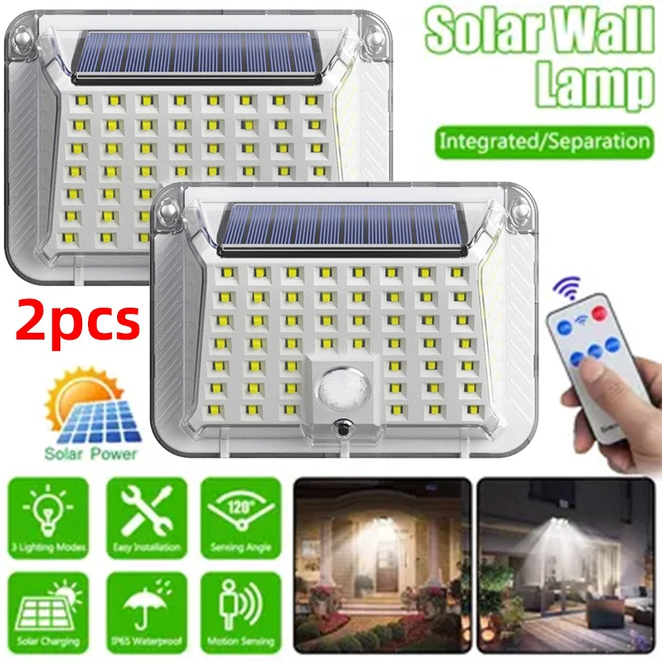 2pcs LED solar light for outdoor solar lamp with motion sensor spotlight - Image 1 of 4