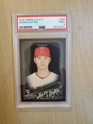2018 Topps Allen Ginter X black parallel rookie card RC Shohei Ohtani #100 PSA 9 - Image 1 of 2