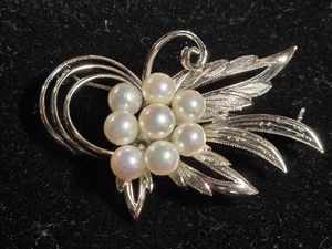 Einzigartige Sterling Silber Perlen Brosche  - Bild 1 von 2