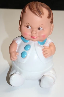 De colección 1967 Uneeda Doll Co Plum Pees Rubber Squeaker Toy Lg Baby Boy LEER Foto 1 de 4