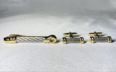 PHILIPPE CHARRIOL Philippe Charriol Cable de Alambre Oro y Plata Gemelos Clip de Corbata Foto 1 de 4