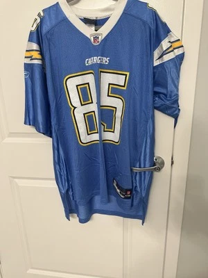 Vintage Antonio Gates San Diego Chargers Powder Blue Reebok OnField Jersey - Image 1 of 4