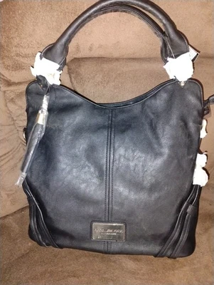 NWT New Purse by Marc New York, Andrew Marc Black with Leopard inside & shoulder - Image 1 of 4