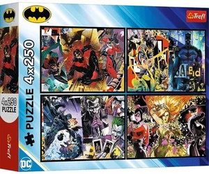 NEW Trefl Jigsaw Puzzle 4 x 250 Pieces 12+ Ages 13310 Batman In Action - Imagen 1 de 5