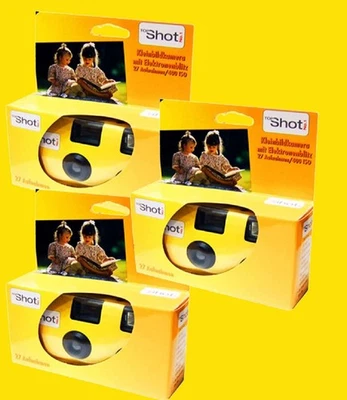 3x Sonderposten Einwegkamera " TOPSHOT Gelb " Hochzeit Party MHD 10.2025 - Bild 1 von 4