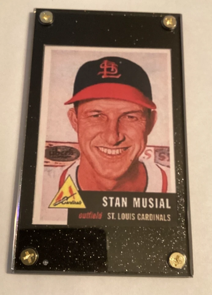 1953 Topps Estilo Stan Musial Pose Variación Cardenales de San Luis losa de color negro Foto 1 de 4