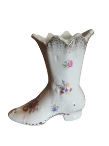 PM German crown Mark Porcelain Floral Boot Victorian collectible - Picture 1 of 6
