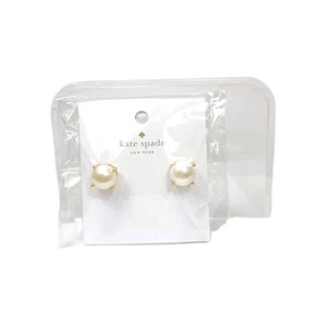 KATE SPADE CREAM FAUX PEARLS GOLD TONE EARRINGS PIERCED - Picture 1 of 2