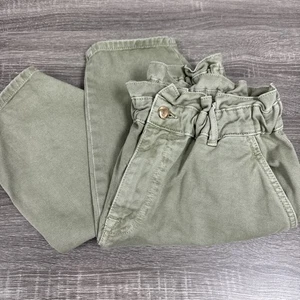 Zara High Waisted Paper Bag Denim Pants - Picture 1 of 8