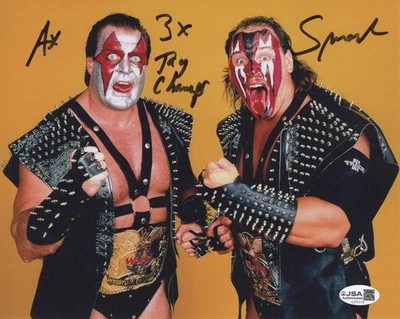 Demolition Ax & Smash autographed signed inscribed 8x10 photo WWF WCW JSA COA - Image 1 of 3