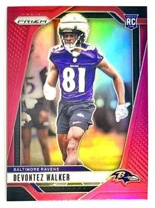 2024 Prizm Devontez Walker Pink Holo Prizm Refractor Rookie SSP RC #328 Ravens - Bild 1 von 12