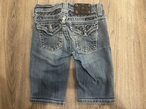 MISS ME Girl Jeans Youth Size 10 Bermuda JK6015M Bling Rhinestone Button Pocket - Picture 1 of 8