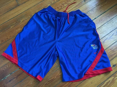 Vintage Kansas University KU Jayhawks Nike Team Basketball Shorts Men Cover